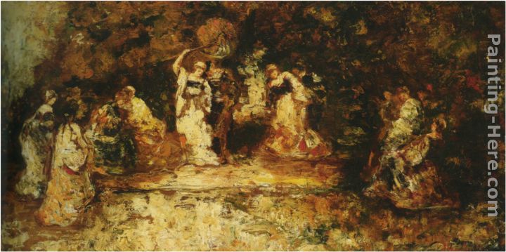 Scene de Theatre painting - Adolphe Monticelli Scene de Theatre art painting